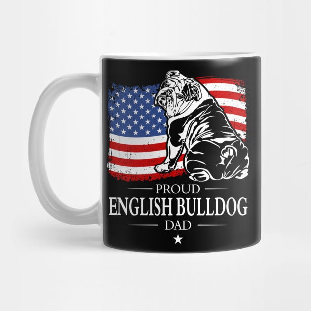 English Bulldog Dad American Flag patriotic dog by wilsigns